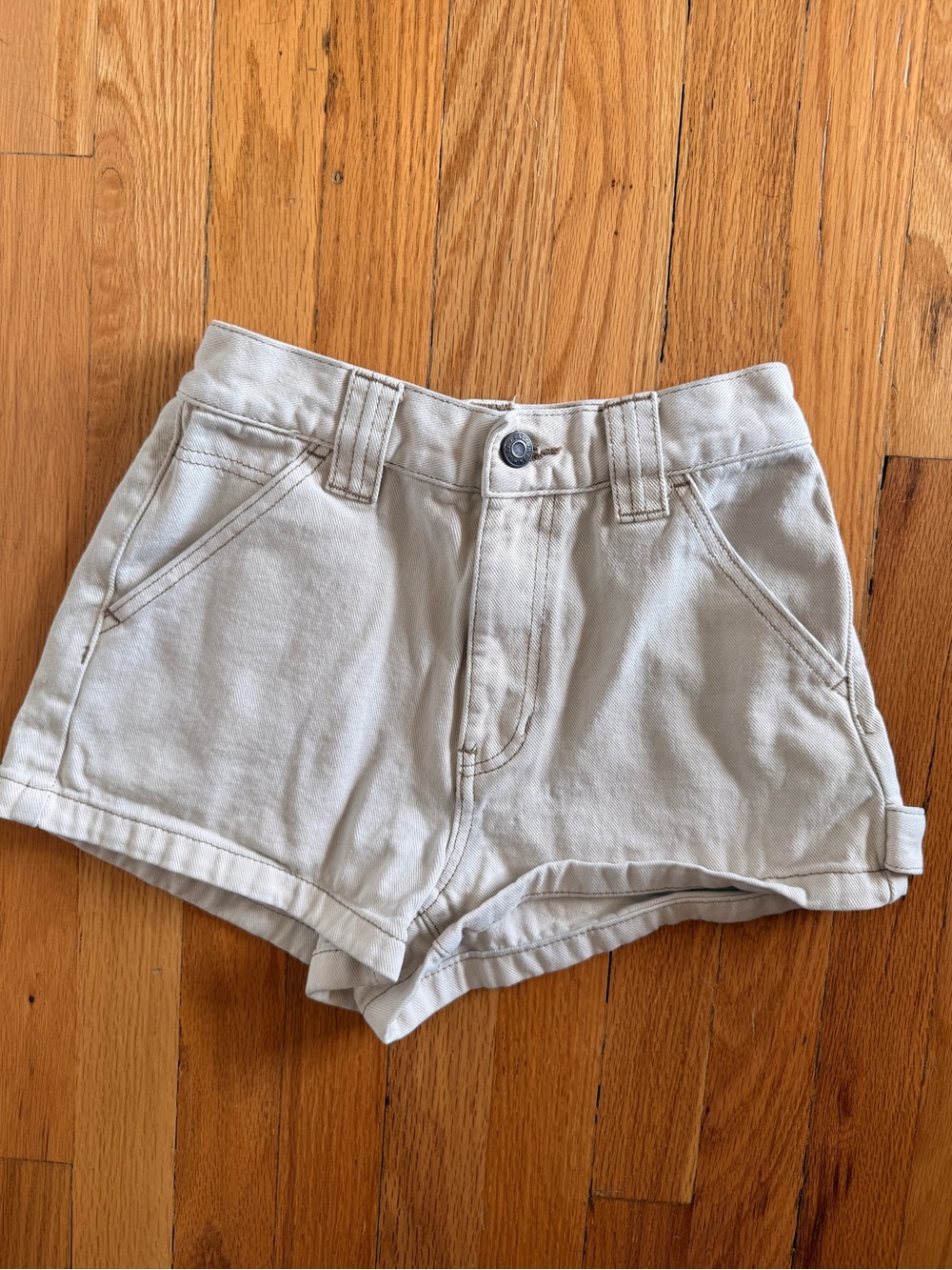 PacSun High-Rise Cream Denim Shorts